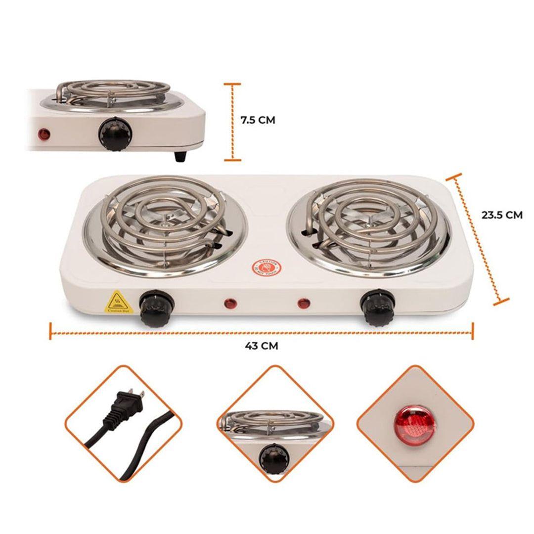 Electric Stove – Dual Coil Burner, Fast Heating & Easy-to-Clean Portable Cooktop